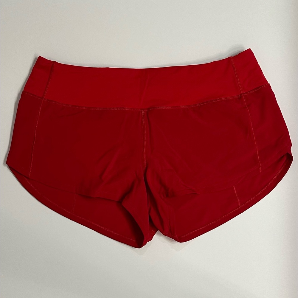 Lululemon Red Low-rise Speed Up Shorts